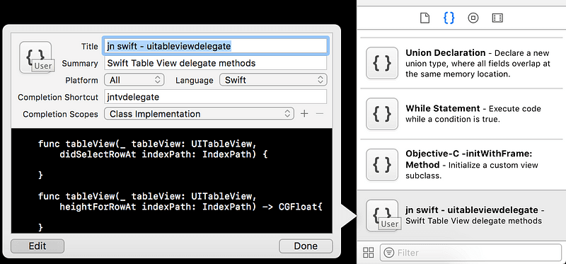 How to use Xcode Code Snippet Library?